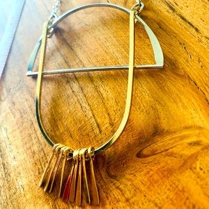 Art Deco pendant necklace in silver and gold (NYC)